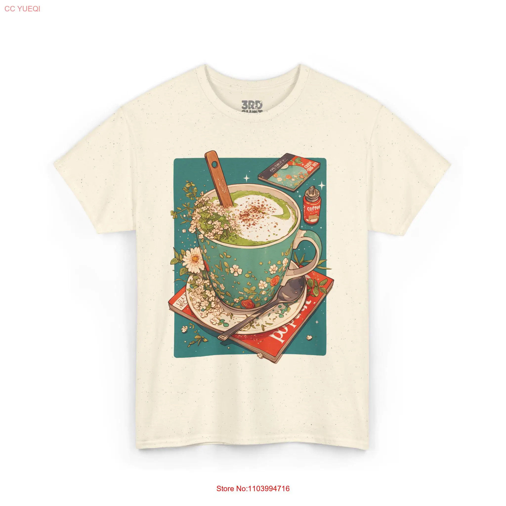 Kawaii Matcha T Shirt Japanese Food Latte Art Cotton Top Cute Foodie Green Tea Lover Apparel long or short sleeves