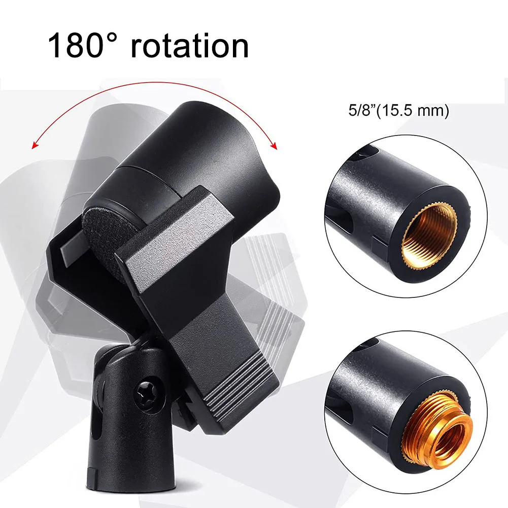 Adjustable Clip Mic Clips Sturdy Microphone Support 180 Angle Adjustment Anti-Slip Design Compatible With 15-50mm