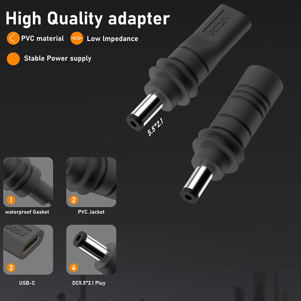 For Starlink Mini Gen 3 Type-C To DC/DC To DC Fast Charging Power Cable Outerdoor Waterproof Barrel Jack Charging Cable 100W