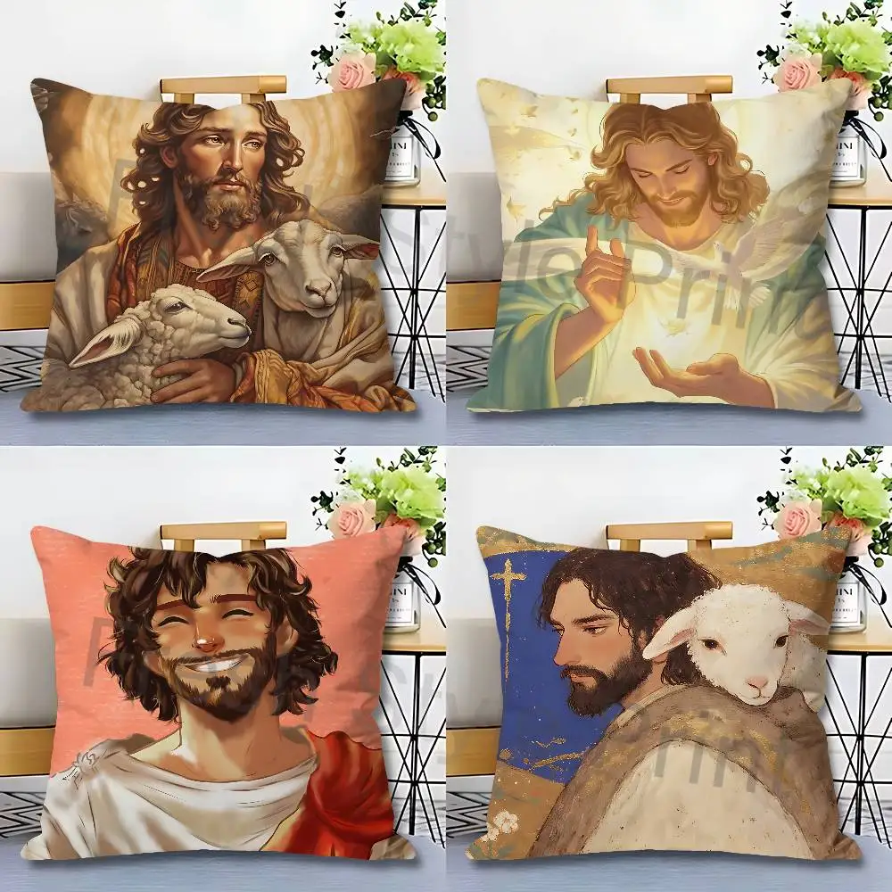 

O-Orthodox J-Jesus Icon Pillow Cases for Bedroom Living Room Sofa Home Decor Polyester Cushion Cover with Zipper