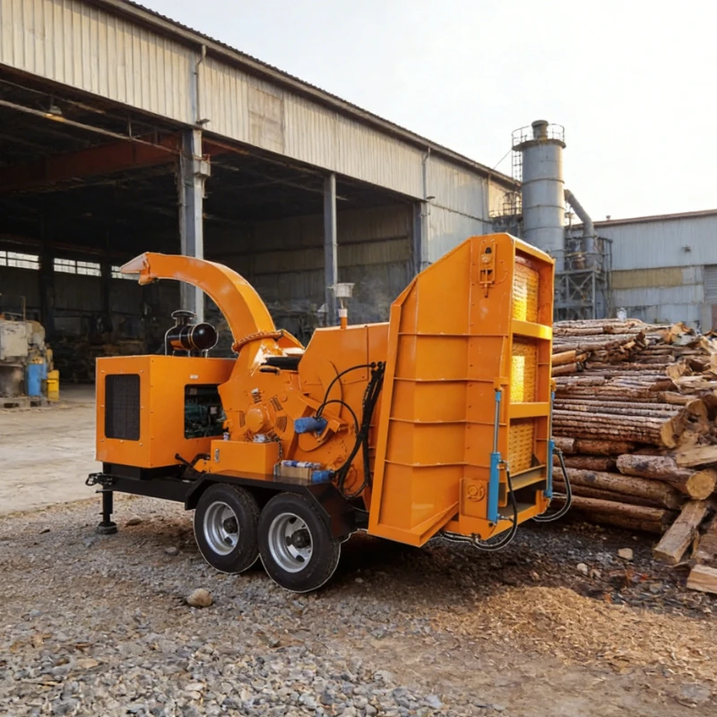 

Multi-purpose 3 T/h Compact Trailed Wood Chipper, Diesel Engine, for Land Clearing, Double Cutting Disc Design