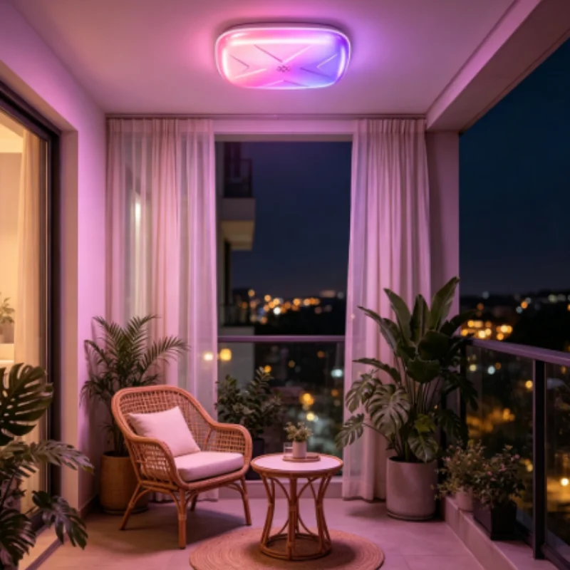 Waterproof LED Ceiling Light for Bathroom, RGB Color Changing Atmosphere Lamp with Remote Dimming