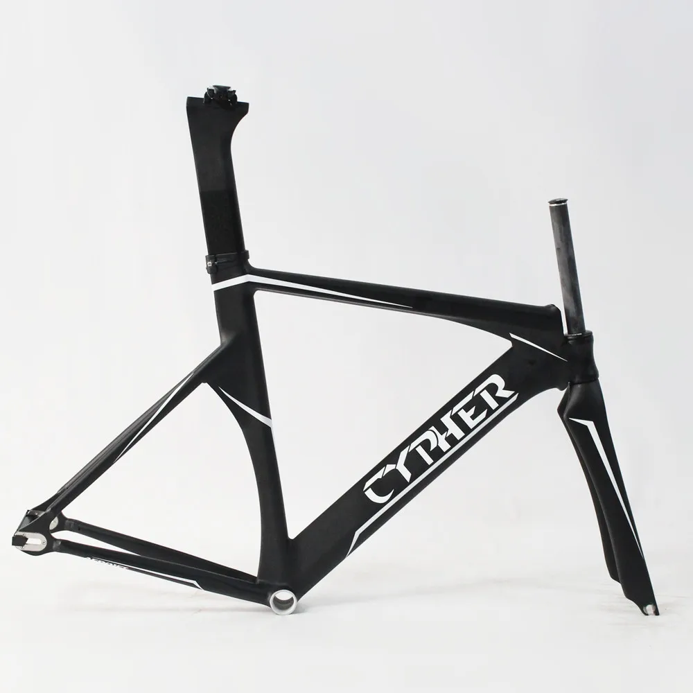 Cypher Fixed Gear Bike Muscle Frameset 700C Aluminum Fixie Frame With Embedded Carbon Fork Track Single Speed Bike 53/55CM Frame