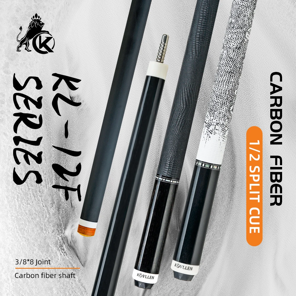 

KONLLEN KL10-12F Бильярдный кий из углеродного волокна с низким дефектом, наконечник 12,5 мм, с радиальным штифтом, профессиональный бильярдный кий 58 дюймов