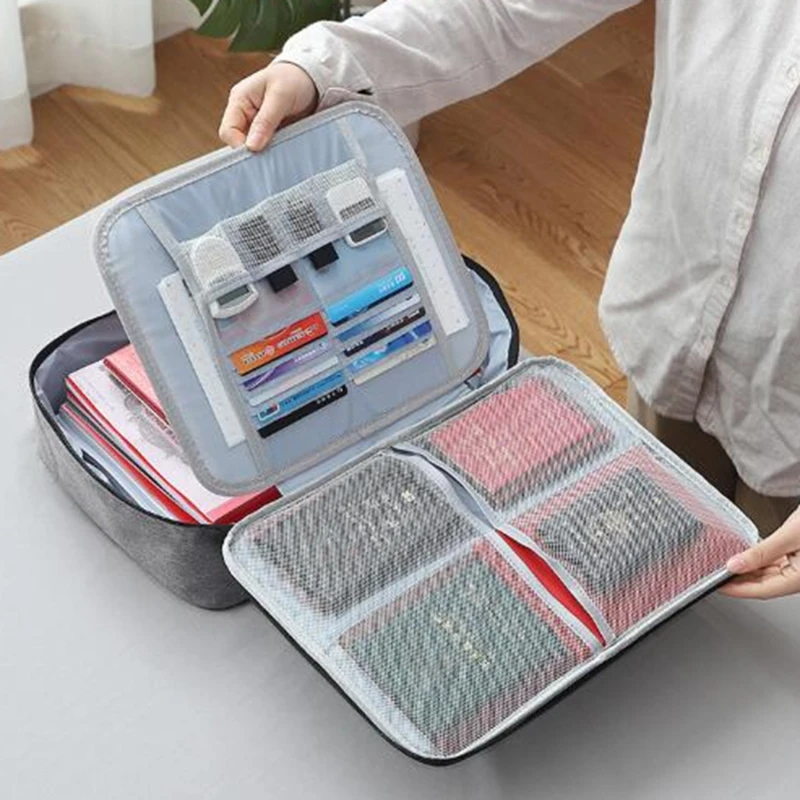 Multifunctional Travel Organiser Cationic Waterproof Organisers Oxford Zipper Bag Files Passport Combination Lock Storage Bags