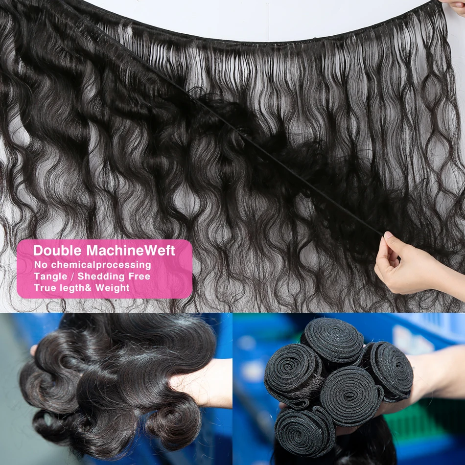 Rosabeauty 30/40 Pulgadas Onda Cuerpo 2/3/4/5 Paquetes, Cabello Brasileño Remy Sin Procesar, Doble Drawn 4