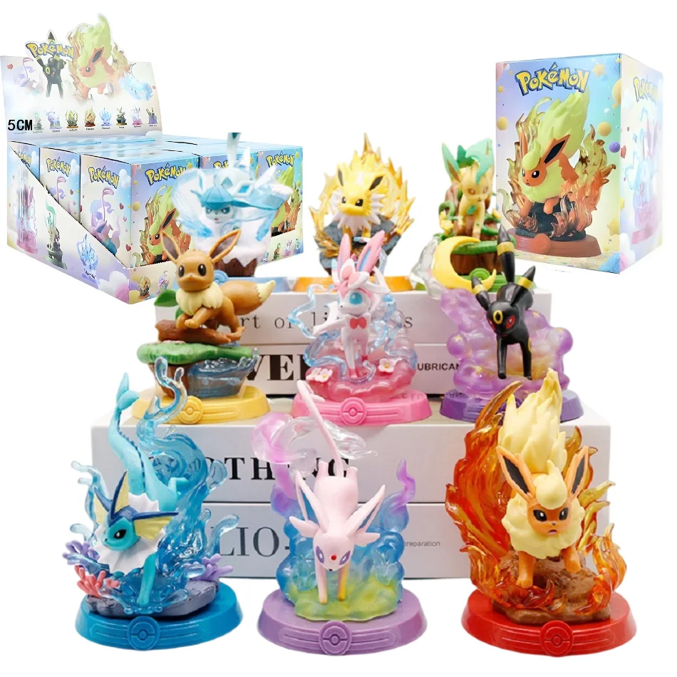 

8 style Pok é mon Action Doll Pikachu Adventure Eevee Blind Box Anime Model Desktop Decorations Pok é mon Toys Boy Birthday Gift