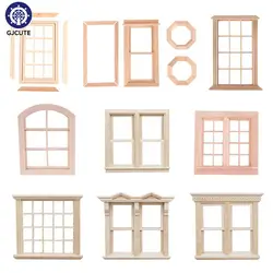1:12 Dollhouse Miniature Wooden Window Sliding Panel Windows Can Be Painted Furniture Model Decor Toy Doll House Accessories