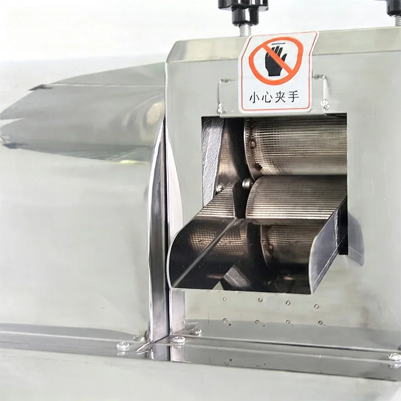 300KG/H Stainless Steel Sugarcane Juicer, 220V, Separate Cabinet, Three-Shaft Solid Roller Pressing(Customized)