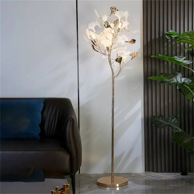 

TEMAR Nordic Creative Floor Lamp Ginkgo Flower Shape Light Modern LED Decorative for Home Living Bed Room