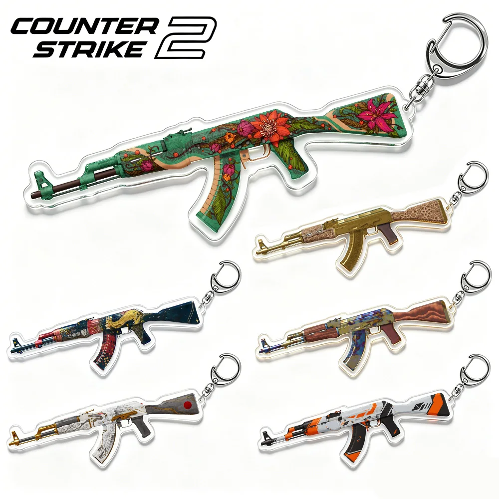 Counter-Strike 2 AK-47 Skins Bloodsport Wild Lotus Ice Coaled Asiimov Fire Serpent Hydroponic Acryl-Schlüsselanhänger Taschenanhänger Spielzeug