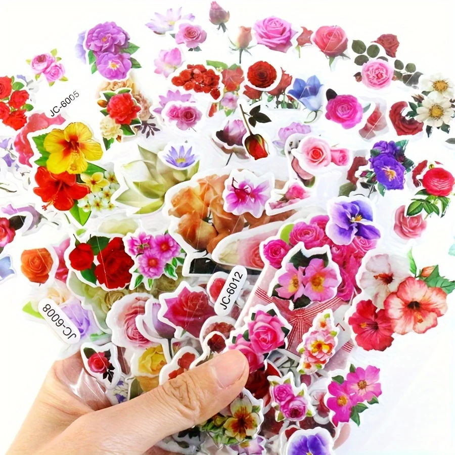 12pcs Flower Butterfly Stickers 3d Retro Puffy Bubble Stickers For Diy Craft Scrapbook Notebook Label ZSY