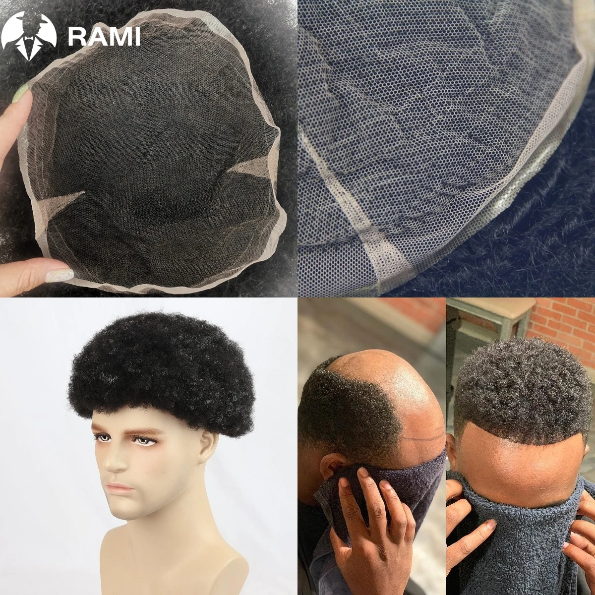 Tupé de encaje completo de pelo rizado Afro para hombres, Unidad de Sistemas de cabello humano, peluca de Base de encaje francés para hombres, prótesis capilar masculina transpirable