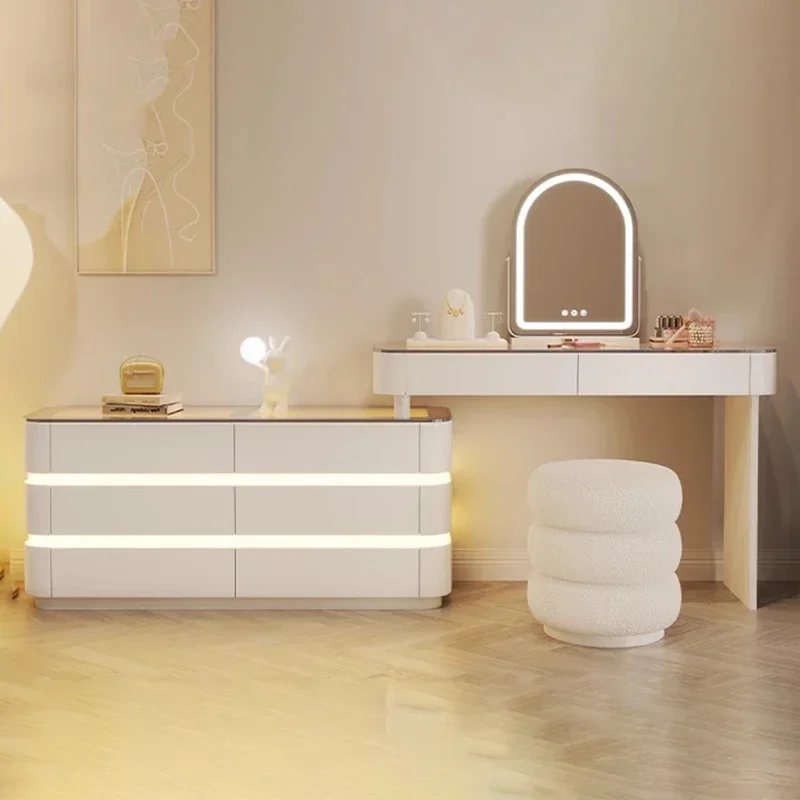 

Luxury White Vanity Table Drawer Organizer Simple Makeup Vanity Table Stylish Nordic Chair Muebles De Dormitorio Furniture