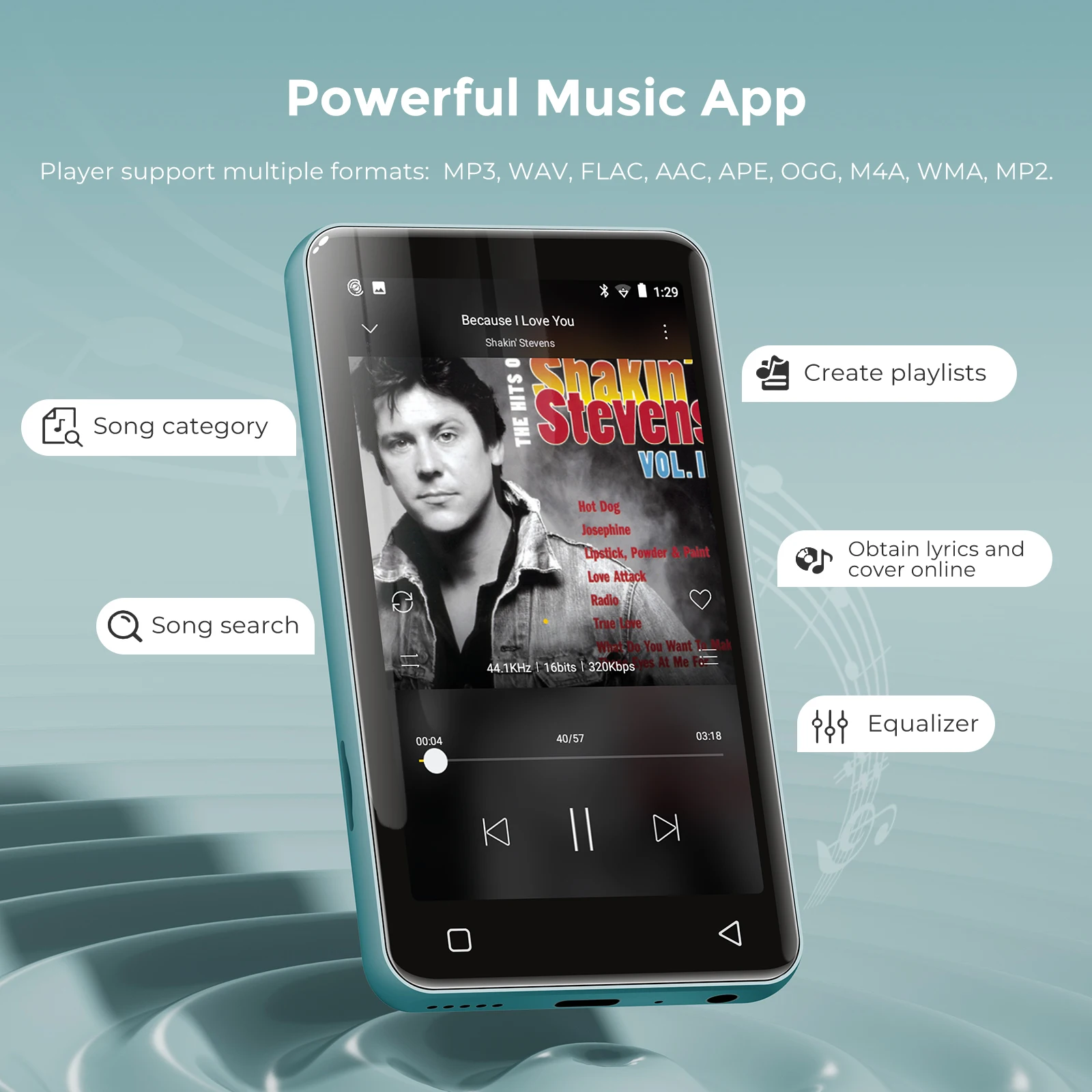 Android Hifi Reproductor Mp3 Music Player bluetooth Speakers & WiFi,dac,dap,small Portable Radio,2025 Network Streaming Walkman