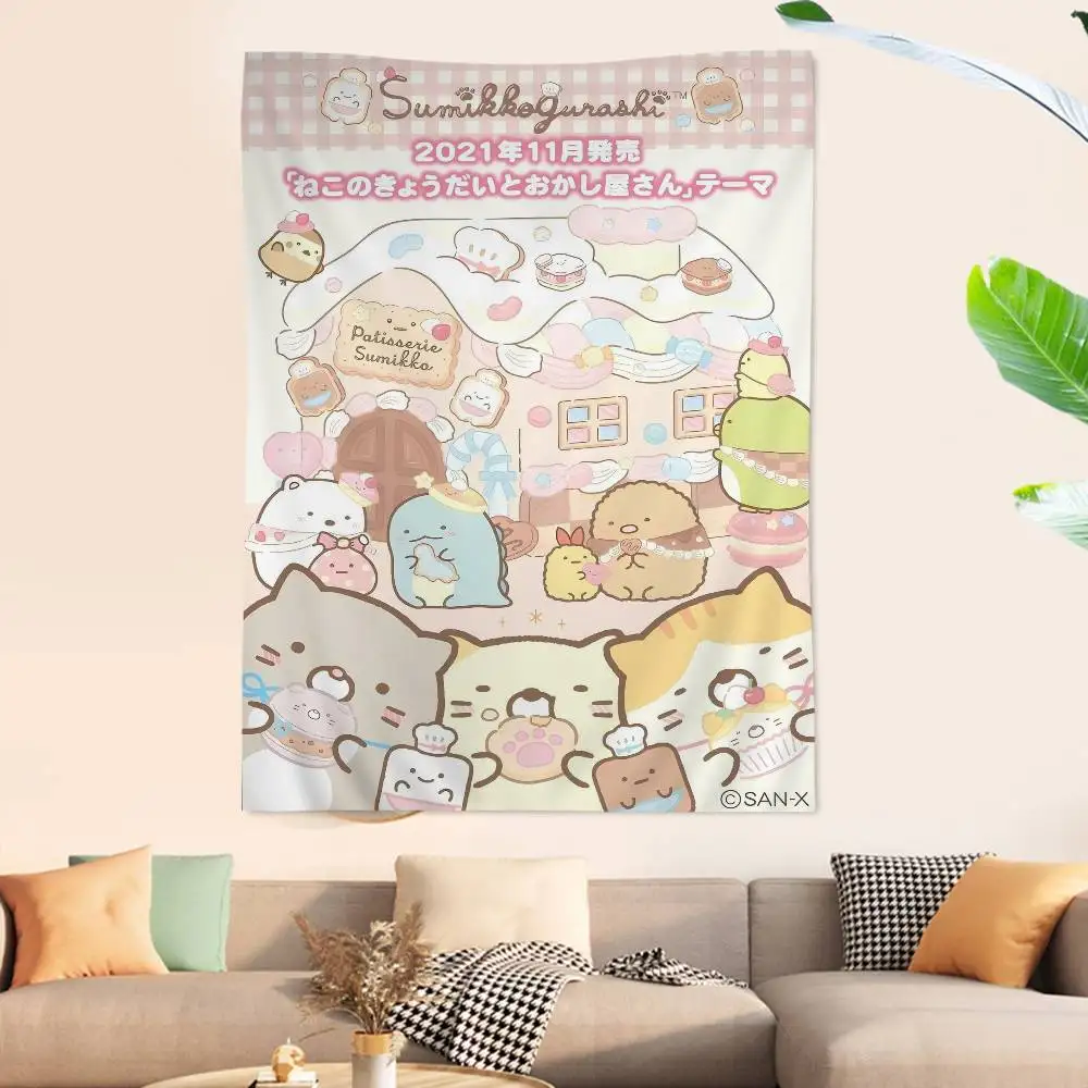 Japan Anime Sumikko Gurashi Hanging Bohemian Tapestry Bohemian Wall Tapestries Mandala Cheap Hippie Wall Hanging