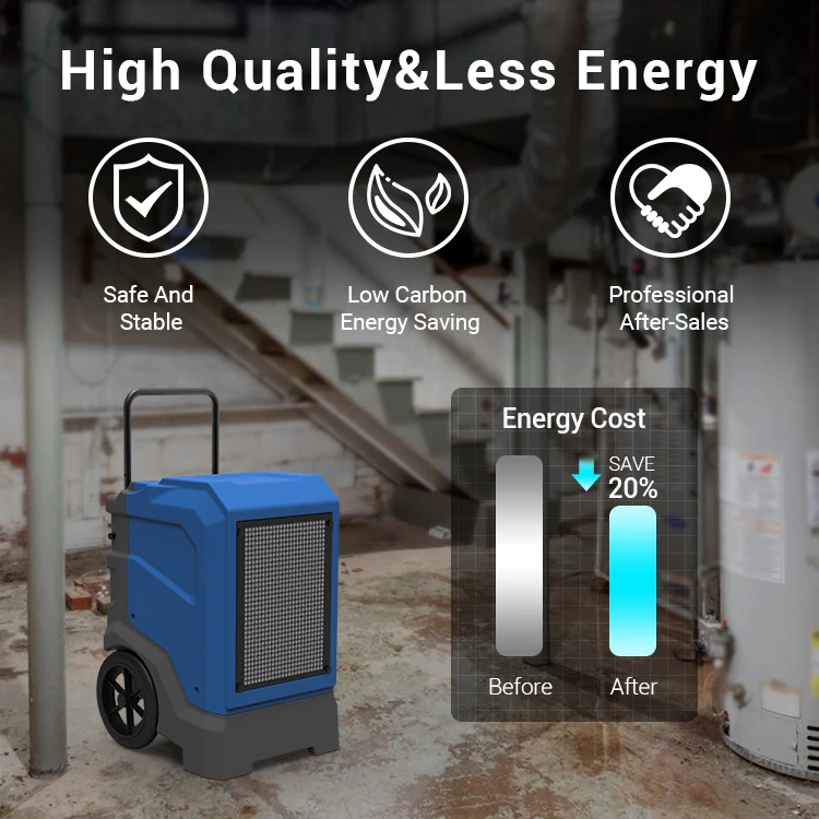 Best Sale Industrial 165 pint LGR Rotomoulding Quick Drying Water Damage Repair Dehumidifier