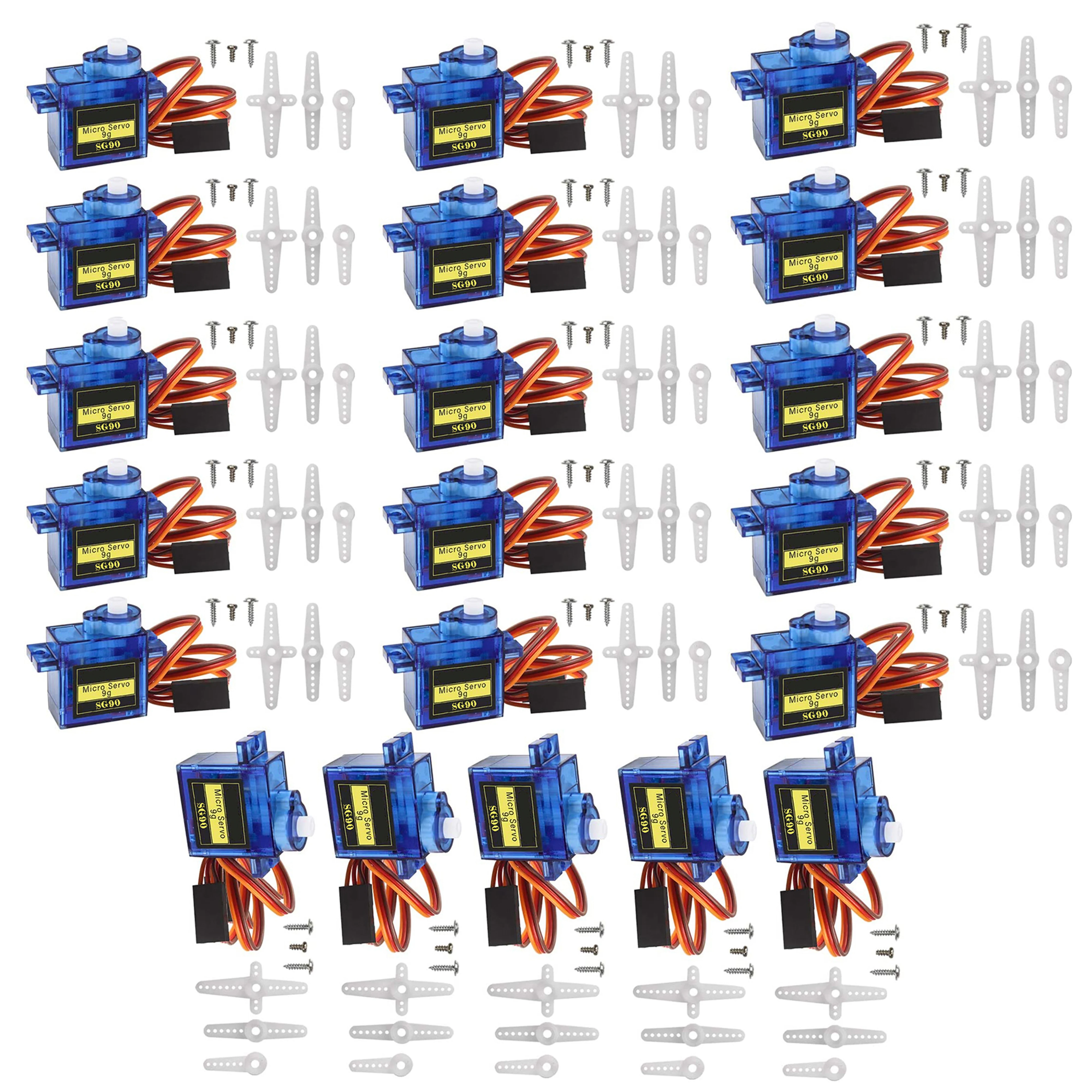 

20 PCS Micro Servos 9g SG90 For RC Cars Planes Fixed Wing Aircraft Model Telecontrol Parts Toy Motor for RC Robot Arm Helicoper