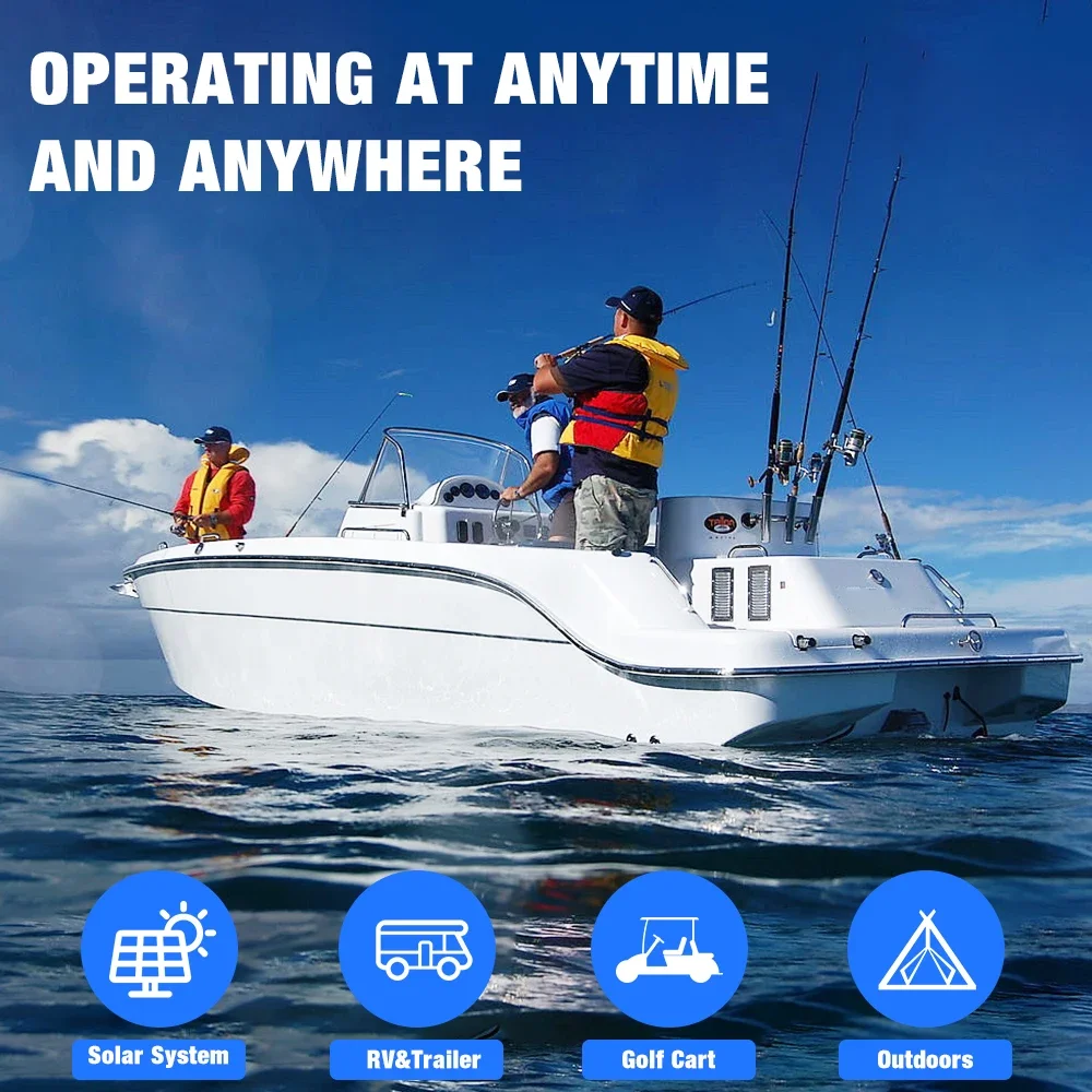 Liitokala LiFePO4 Batteria 12V 30Ah 40Ah 50Ah 60Ah Energia solare impermeabile compatibile con camper e carrelli da golf Off-Road Grid