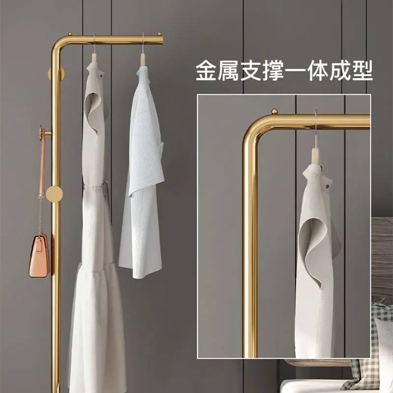 Imagem -03 - Nordic Iron Art Standing Coat Rack Indoor Slate Floor Gold Clothes Hanger Quarto Hat Rack Sala de Estar l Forma