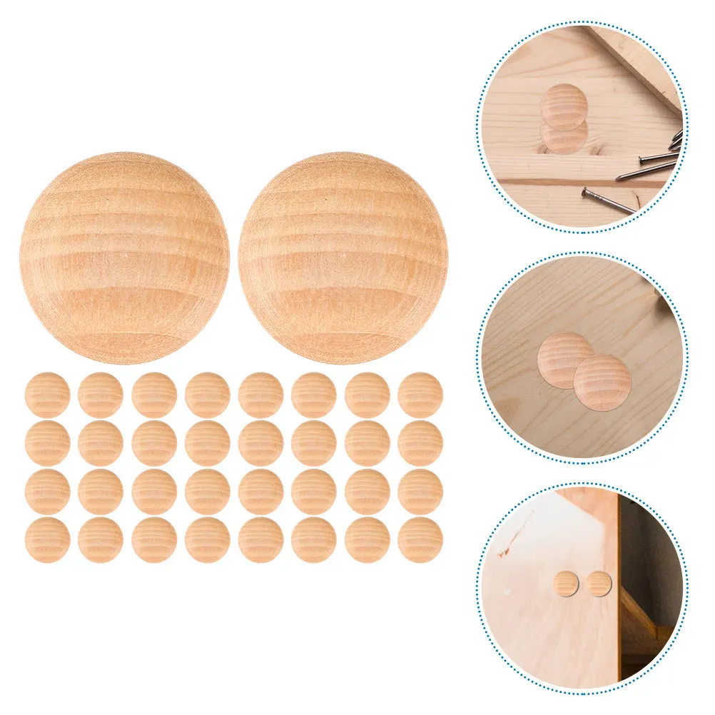 

50Pcs Wood Furniture Hole Plugs Screw Design Decorative Hole Covers Cabinet Cupboard Durable Replacement Caps for Holes