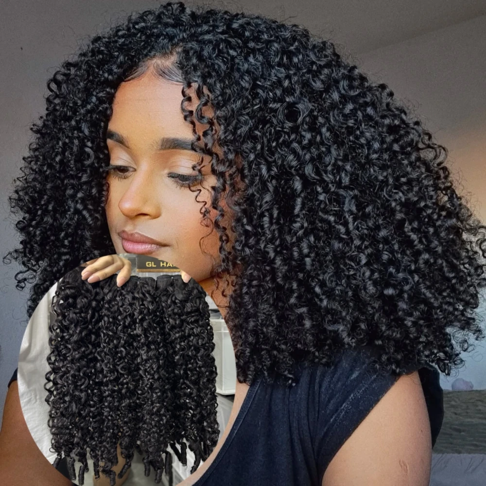 

Burmese Pixi Curly Human Hair Weft Remy Mongolia Human Hair Bundles For Women Curl Extension Full Head Millionaire Queen