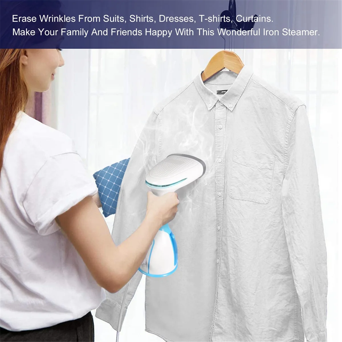 BISM Piroscafo per vestiti Piroscafo per indumenti portatile da 1100 W, Piroscafo portatile per tessuti per abbigliamento da viaggio con serbatoio da 280 ml Spina americana