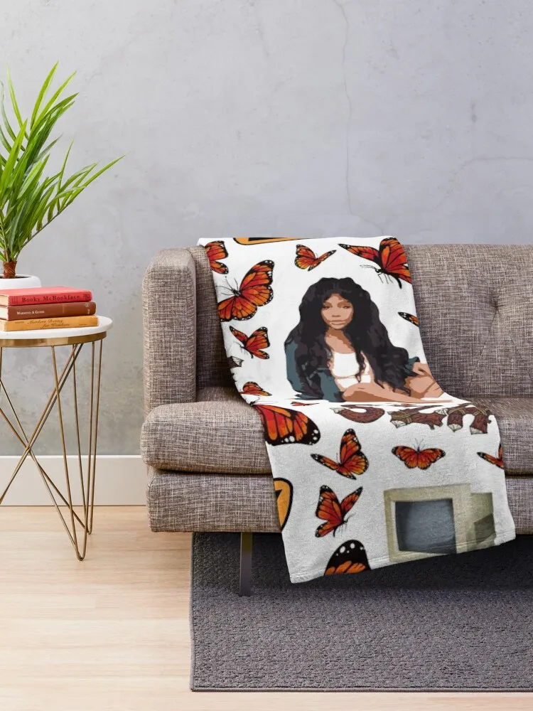 SZA Fan Pack All Over Pattern Throw Blanket Furrys Weighted Soft Big Thermal Blankets