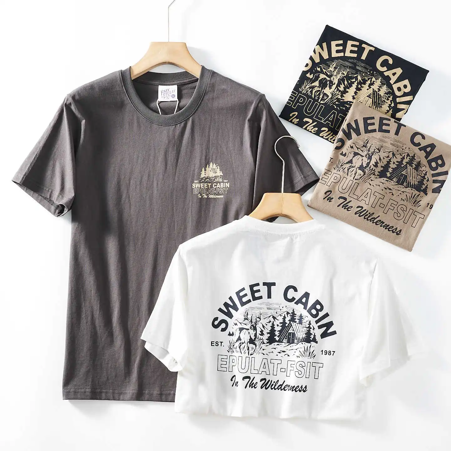 7070# 2026 Summer New American Retro Short Sleeve O-neck Letter Printed T-shirt Men's Fashion 100% Cotton Washed Casual Tops