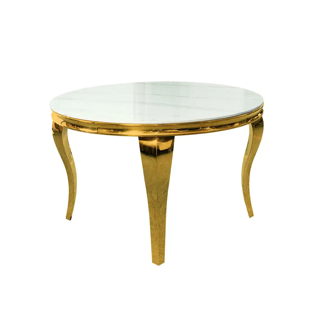xx-Wedding Furniture Stainless Steel Round Table Luxury Event Dining Room Gold Round Table for Sale^