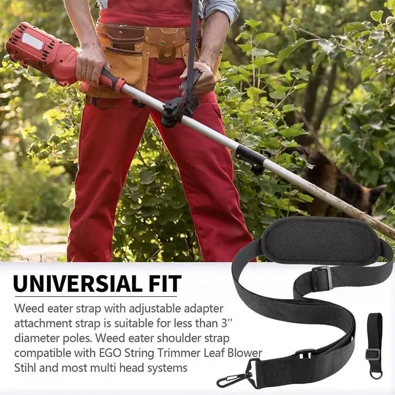 Adjustable Trimmer Shoulder Strap Breathable Padded Mesh Durable Hook For Lawn Care Yard Work Brush Cutter Accessories