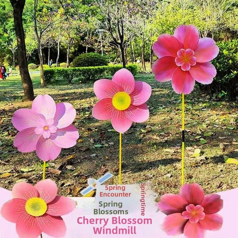 1 st/2 stks Multistyles Roterende Wind Spinner Windmolen Kersenbloesem PVC Grote Draaitafel Windmolen Kleurrijke Dubbellaags