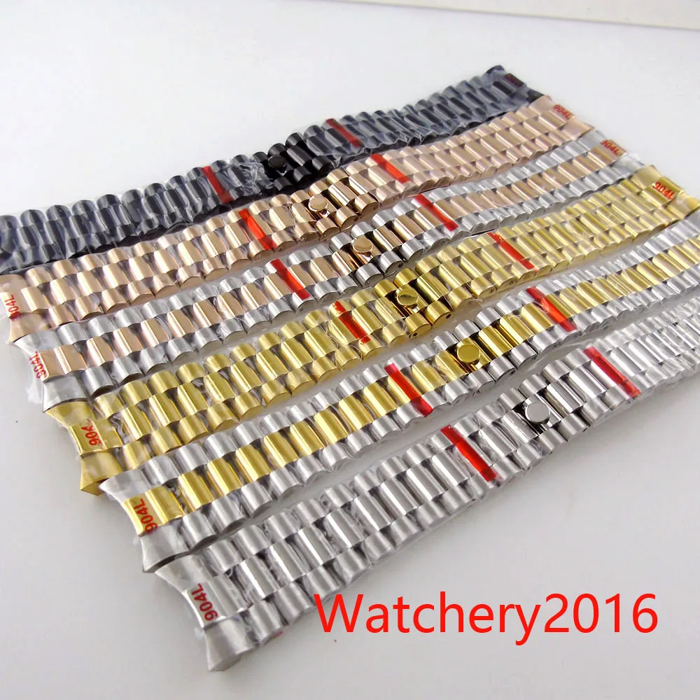 

20mm Watch Strap Watchband Bracelet Fit 40mm Sub Strap Replacement 316L Stainless Steel Rose Gold Silver clasp