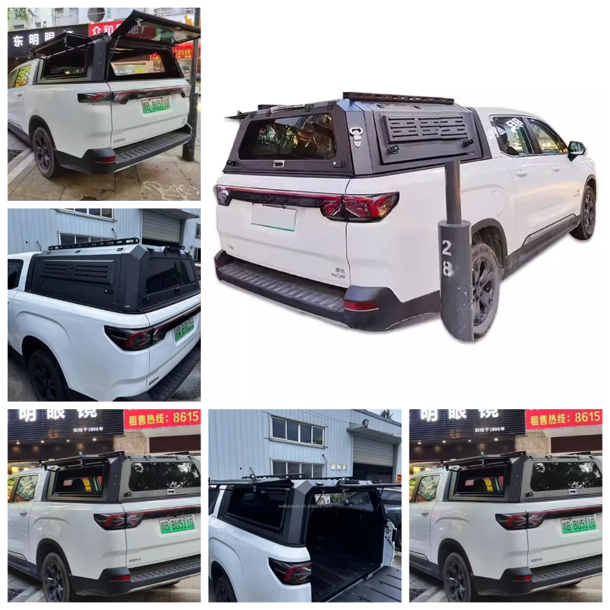 

Factory Direct Sales 4x4 Offroad Aluminum Alloy Manual Waterproof Locking Tailbox Canopy Greey Radar RD6 EV 2022