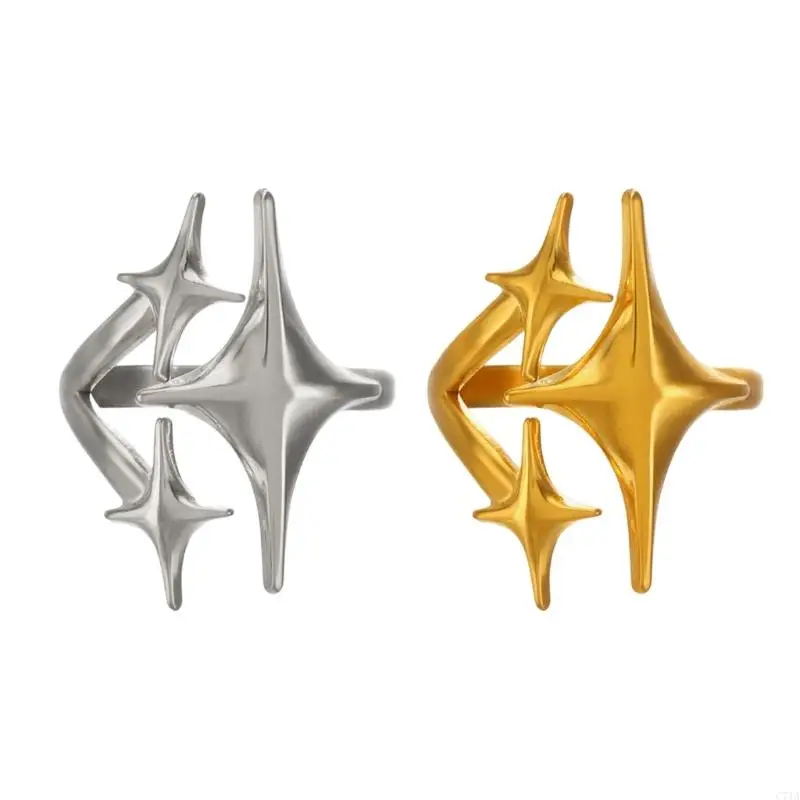 

Прочные кольца из сплава с блестящим рисунком созвездий, модный аксессуар для повседневных стилей, улучшающие наряды C71A