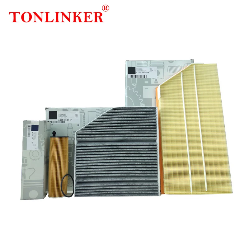 TONLINKER Cabin Air Filter Oil Filter For Mercedes Benz GLC X253 C253 2019-2022 GLC 220d 300d 4MATIC Sport 2.0L Car Accessories