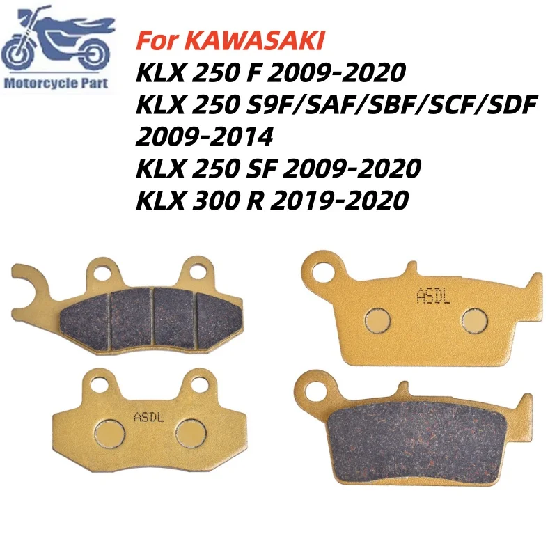 Set Pastiglie Freno Anteriori E Posteriori Per Moto Kawasaki KLX250 F SF S9F SAF SBF SCF SDF 2009-2020 KLX300 R 2019-2020 KLX 250 300-image
