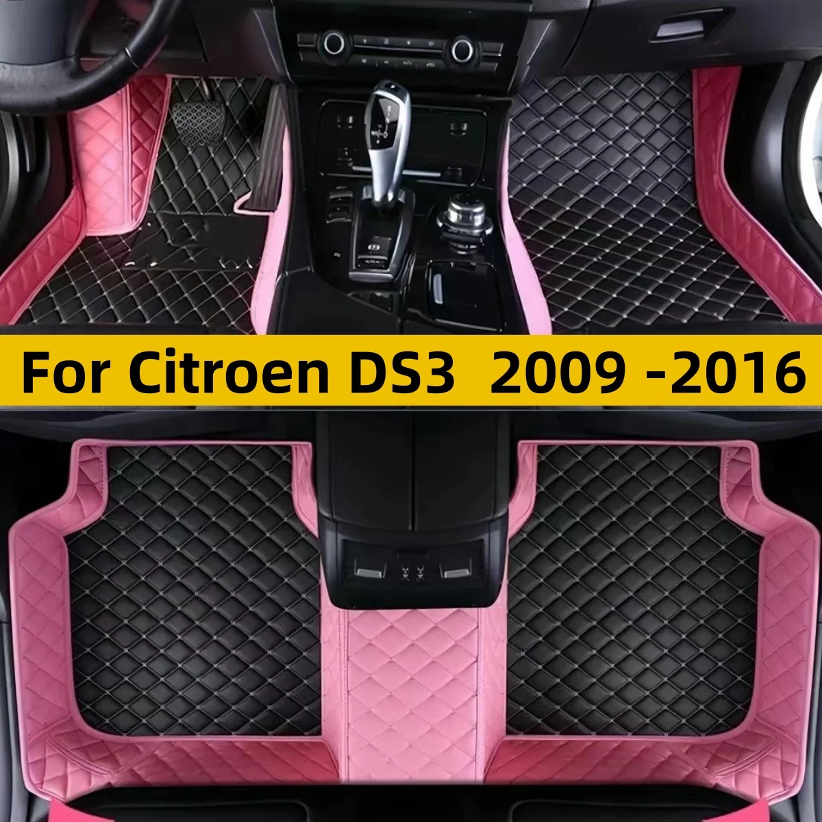 Custom Car Floor Mats Fit For Citroen DS3 2009 2010 2011 2012 2013 2014 2015 2016 Leather Auto Accessories Car Foot Pads Carpets