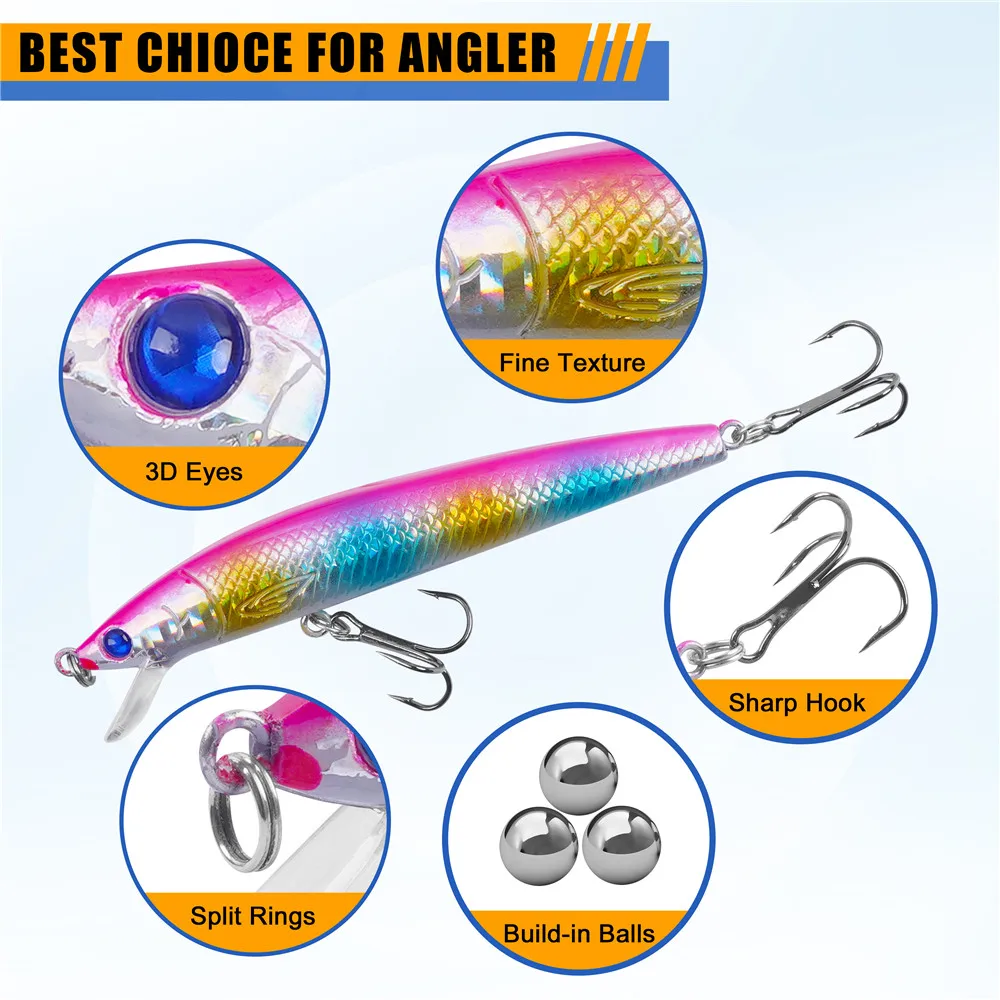 Señuelos Jerkbait Crankbait Minnow – Cebos Duros para Lubina y Trucha
