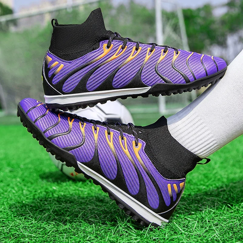 Männer Fußball Schuhe Sport FG/TF Outdoor Fußball Stiefel Training Jungen Spiel Rutschfeste Lange Spikes Stollen Indoor Futsal komfortable – Detail 18