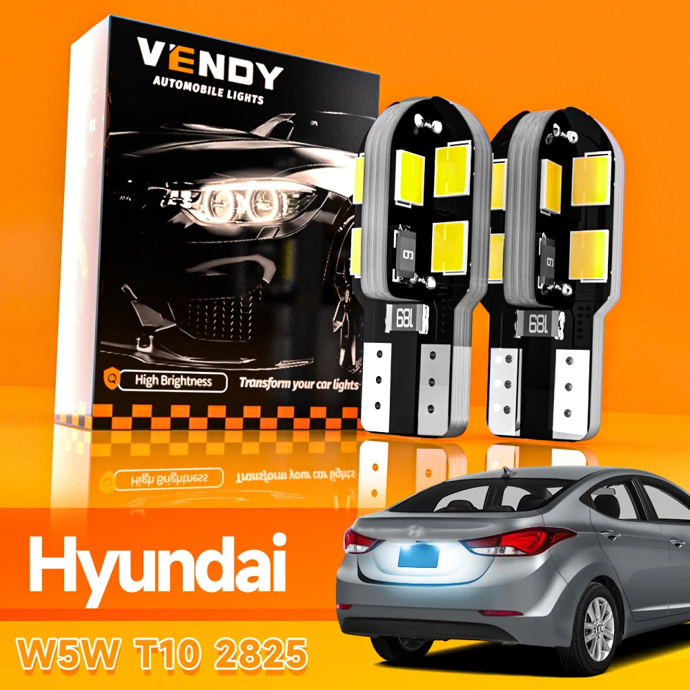 2pcs LED License Plate Light W5W T10 Lamp For Hyundai Accent Elantra GT Coupe Sonata Ioniq Kona Tucson Azera Santa Fe Genesis
