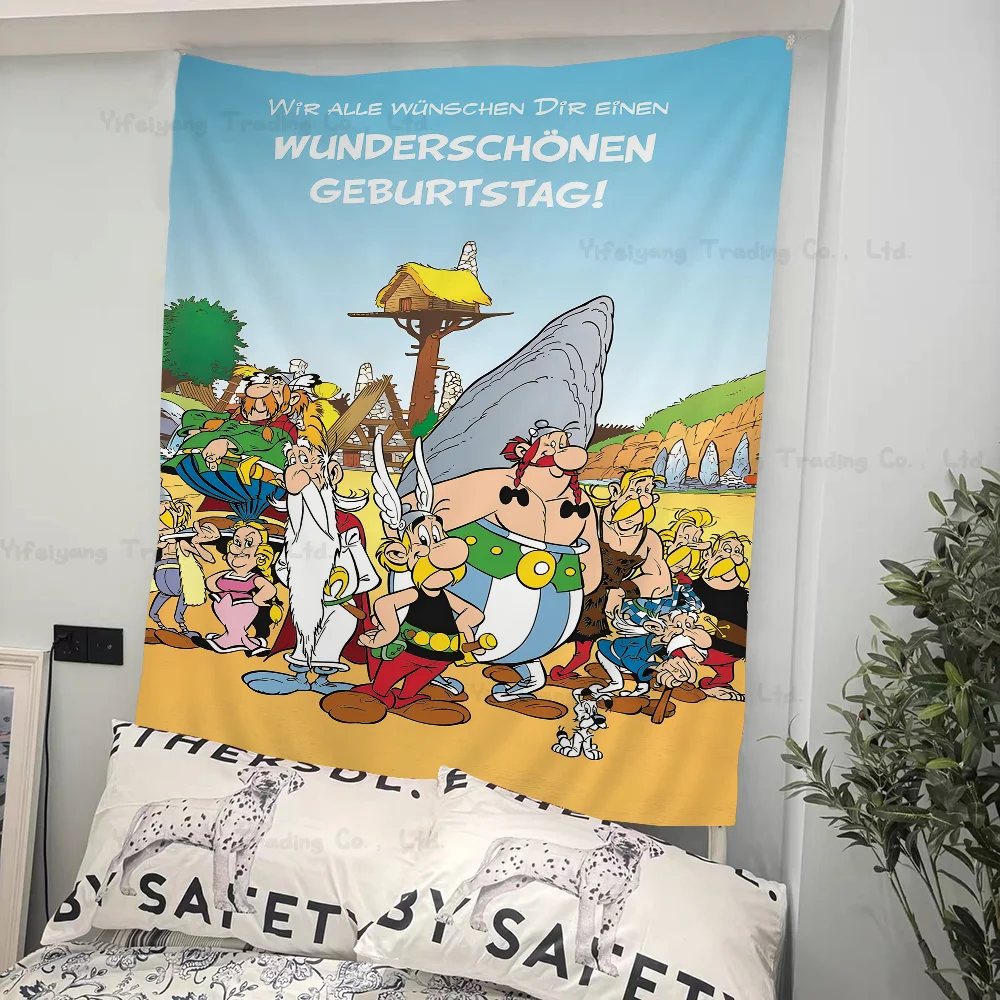 Asterix Et Obelix Manga Cartoon Tapestry Art Science Fiction Room Home Decor Wall Hanging Home Decor