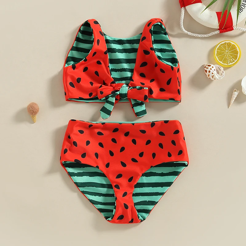 Toddler Girls Kids Swimsuit 2023 Summer Kid Bandage Bikini Set Children Baby Bandage Biquini Infantil Swimwear Beachwear