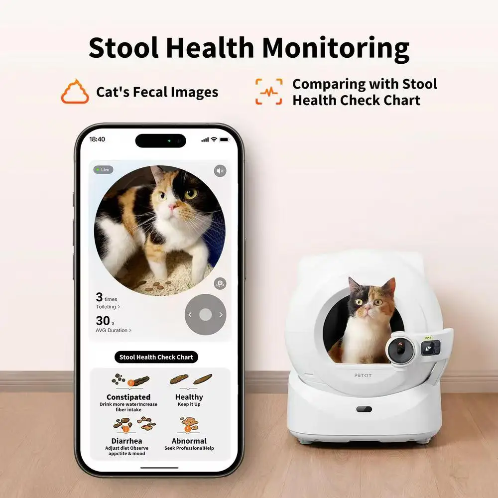 Bild 4: PETKIT Purobot Ultra Neueste 180-Grad-Kameramonitoring Selbstreinigende automatische Verpackung Internationale Version Katzentoilette