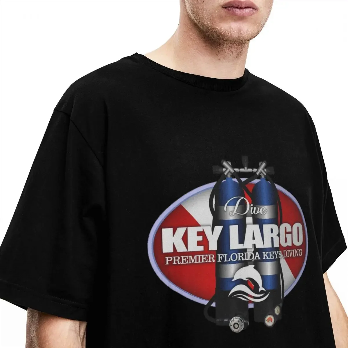 Men Women's Dive Key Largo Shirt Accessories Scuba Diving Cotton Clothing Leisure Short Sleeve Round Collar Tee Shirt Plus Size