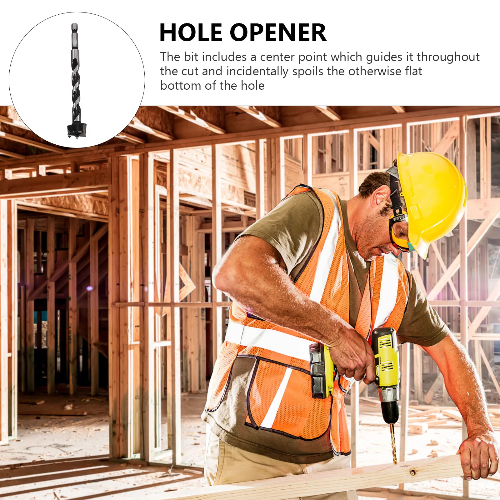 Extended Hole Opener Drill Bit Set Hard Alloy Material for Woodworking Hole Flat Bottom Precision