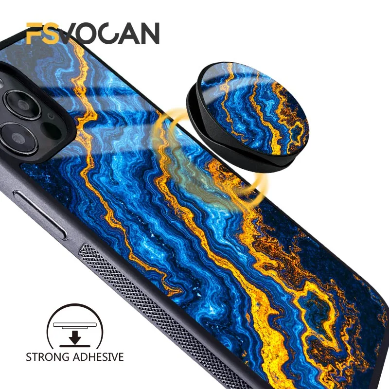 브래킷 마블 포에틱 커렌츠 아이폰 17 16 15 14 13 12 11 18 프로 맥스 폰 케이스, 회전하는 색조와 빛으로 노래하는 것 같은 디자인