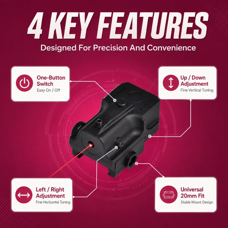 Miniature Adjustable Red Light Ornament Under Mount Accessory Toy Hobby Model Collection Supply