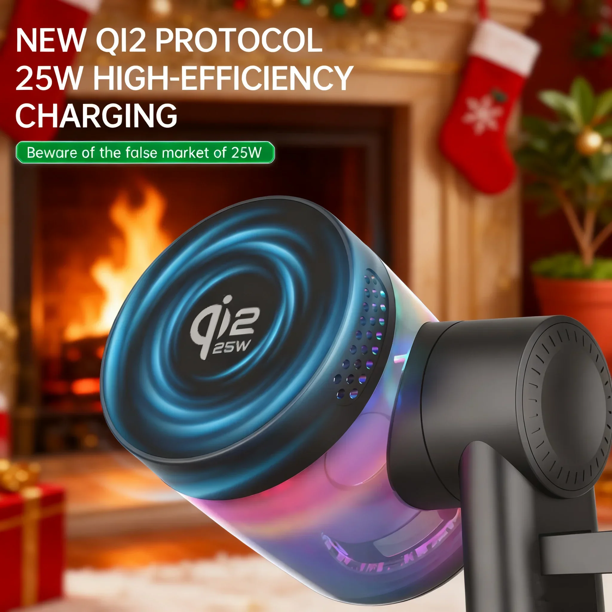 25 واط 3 في 1 الموسيقى شاحن لاسلكي سمّاعات بلوتوث المغناطيسي هدية عيد الميلاد آيفون 17 16 15 برو ماكس للساعة 1-10 Airpods #3