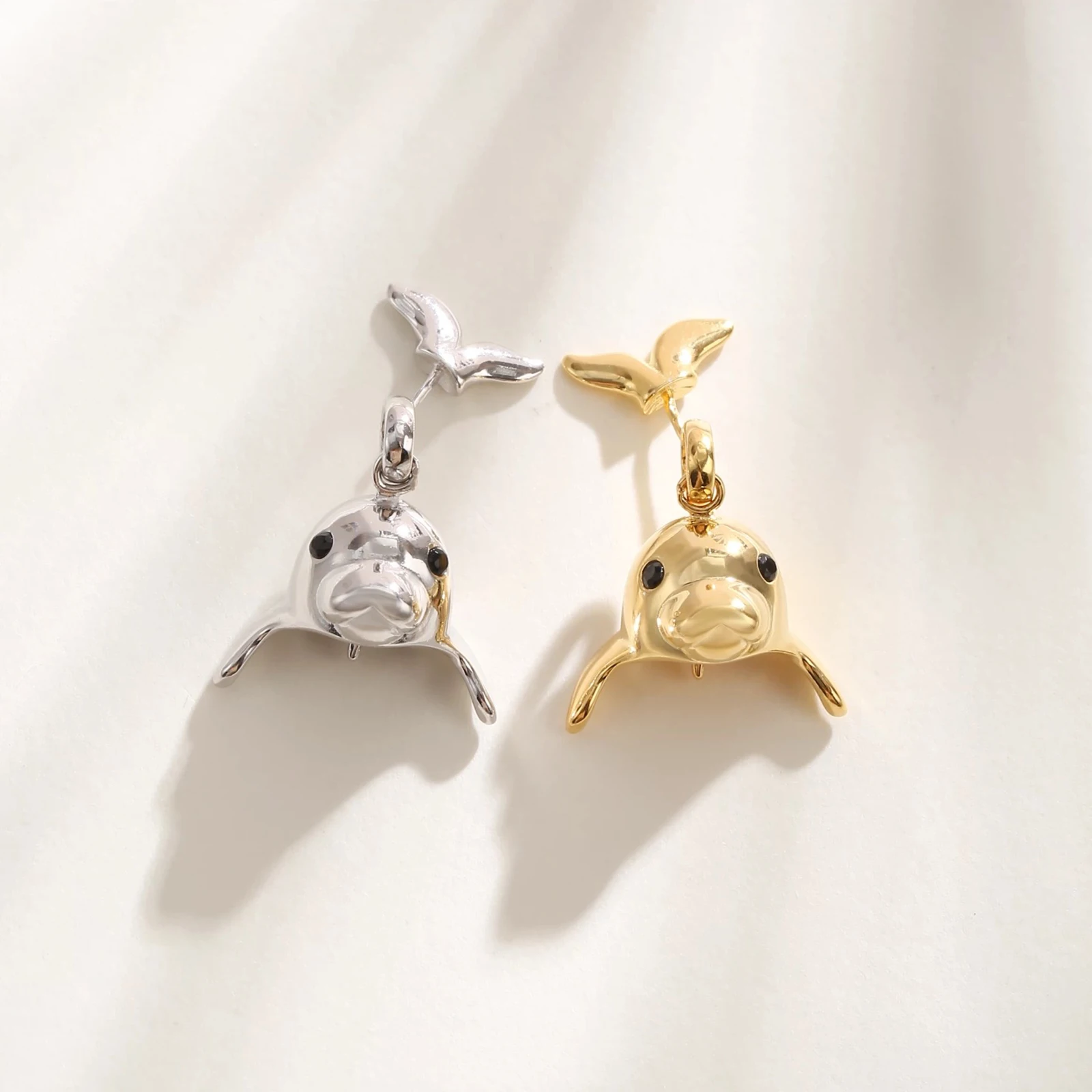 925 Sterling Silver Seal Shape Pearl Pendant Empty Bracket Settings Round Beads DIY Handmade Necklace Jewelry Making Craft